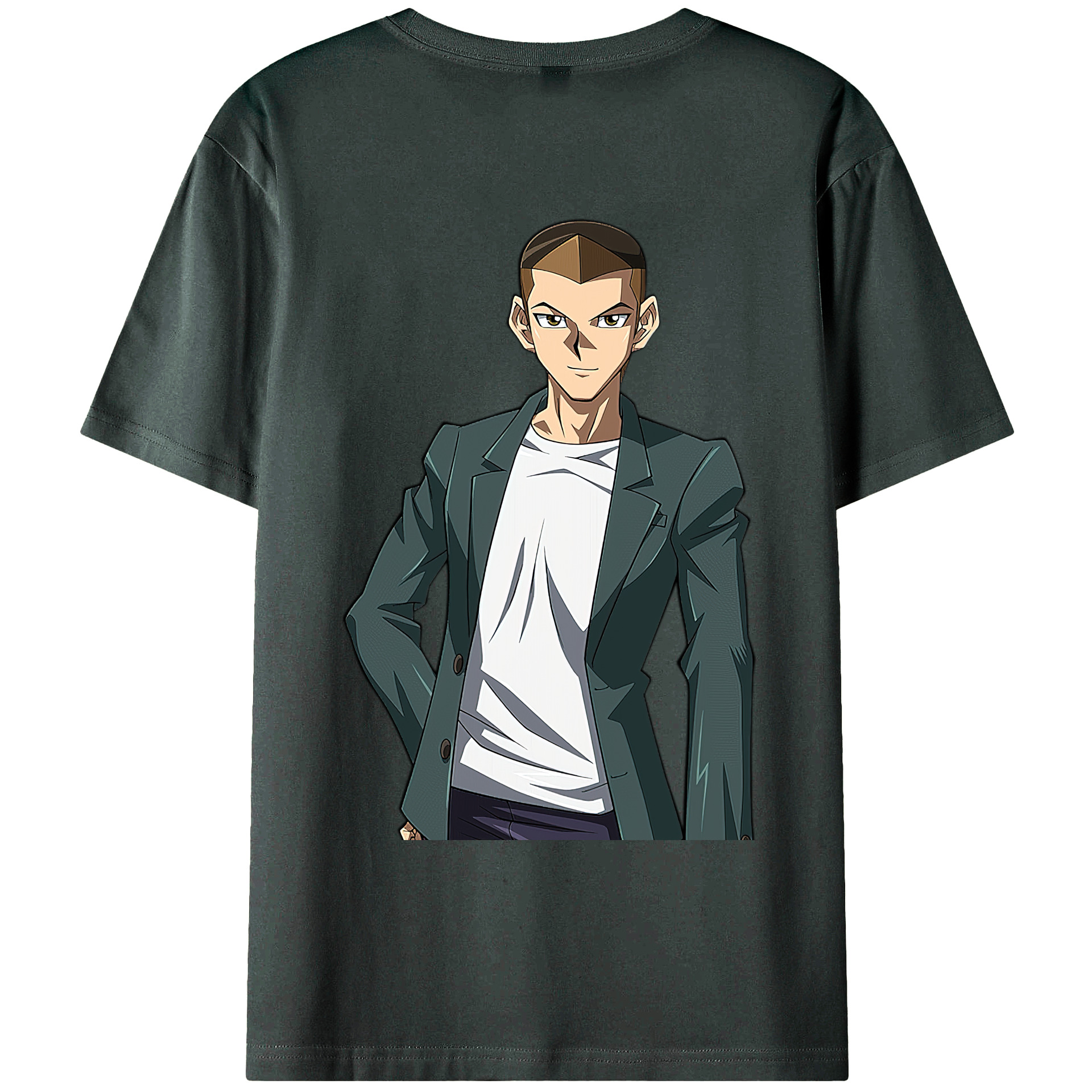 （画像用） 遊☆戯☆王 Yu-Gi-Oh! 綿100％ メンズ半袖Tシャツ（バックプリント） 通気性